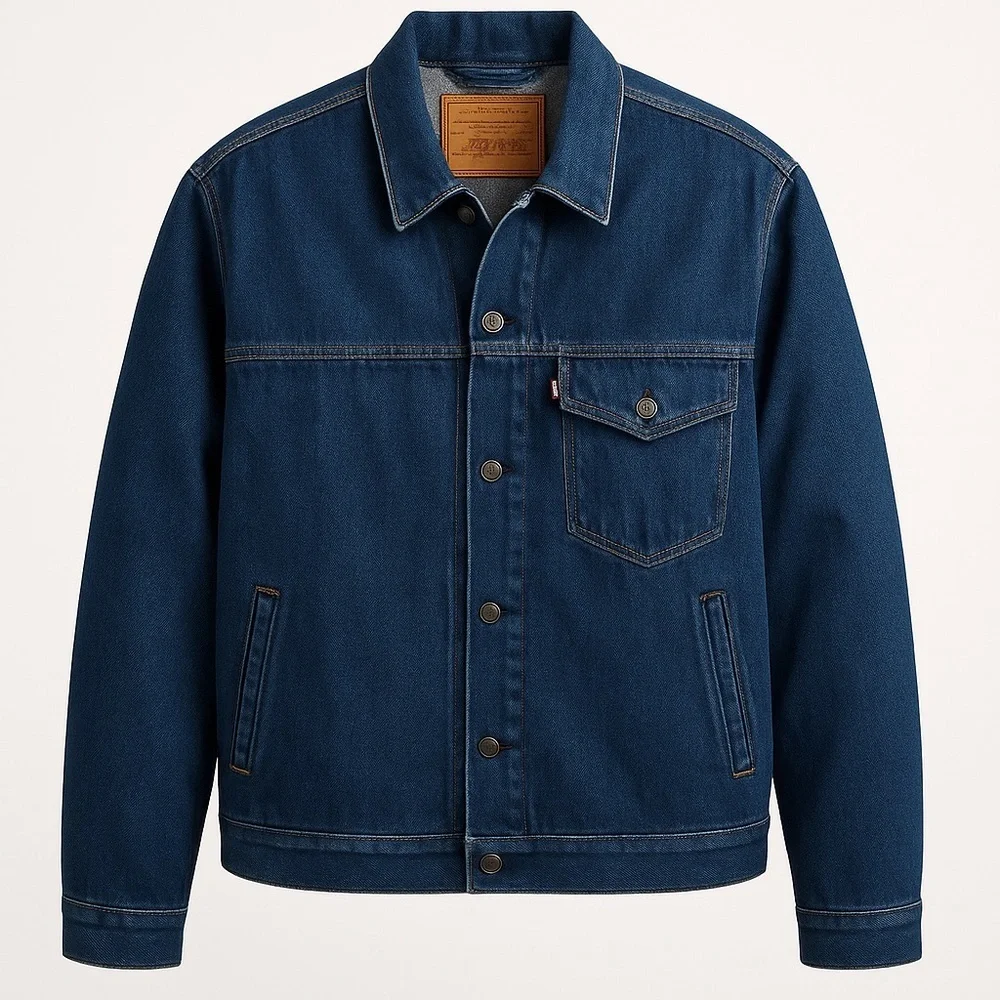 Levi's Men's Dark Wash Premium Stay Loose Trucker Hemp Jacket NWT XXL #1395